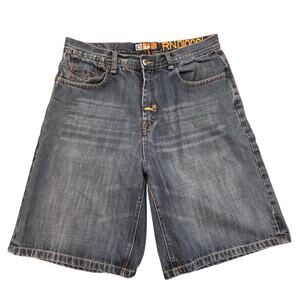 y2k Akademiks baggy jorts denim jean shorts size 34